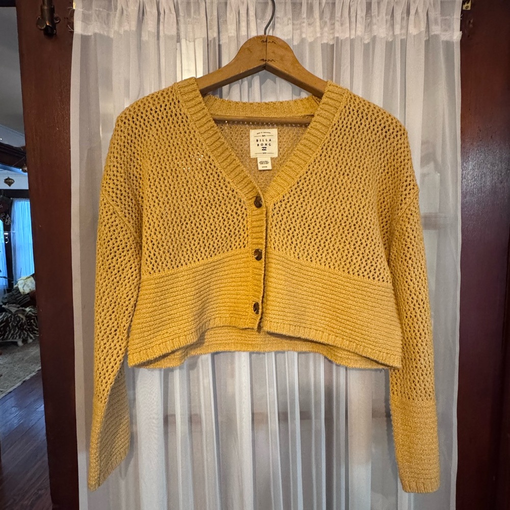 Billabong Mustard V-Neck Cardigan